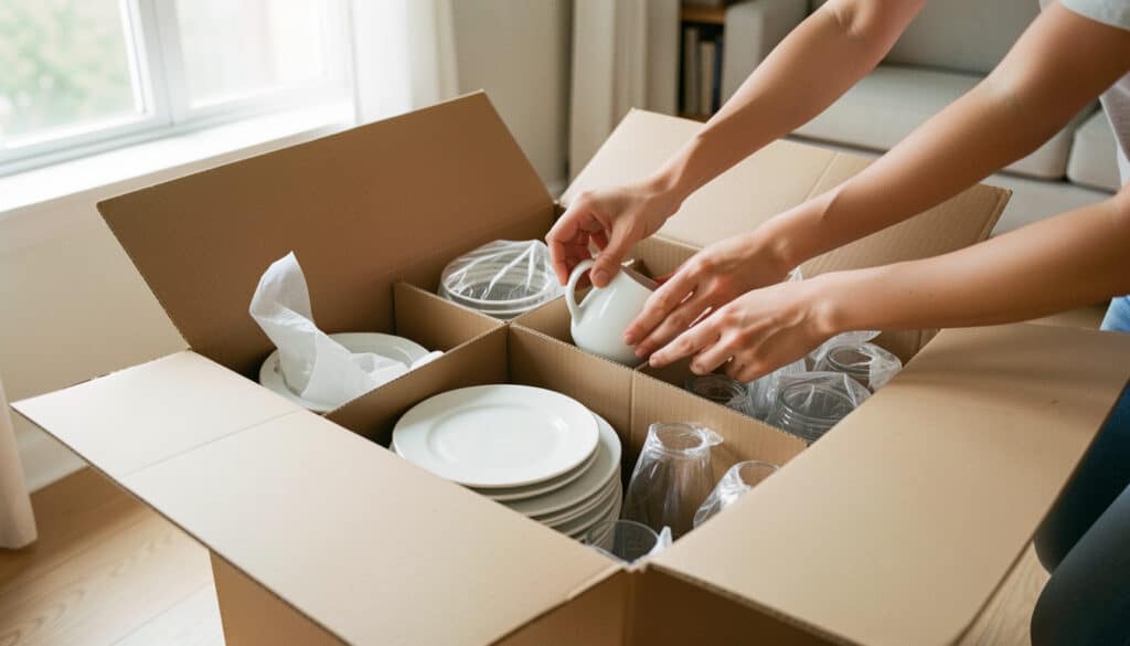 Carton pour déménagement de vaisselle sans casse